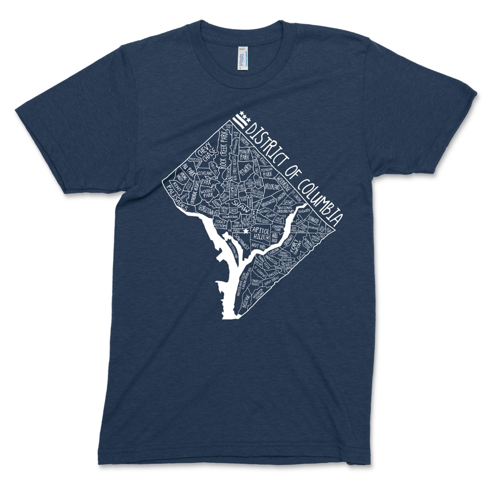Navy DC Map t shirt